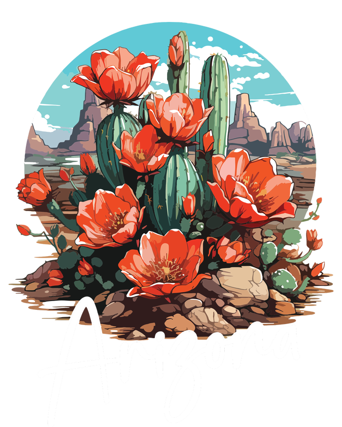 Cute Love State Of Arizona Blooming Cactus Flowers T-Shirt