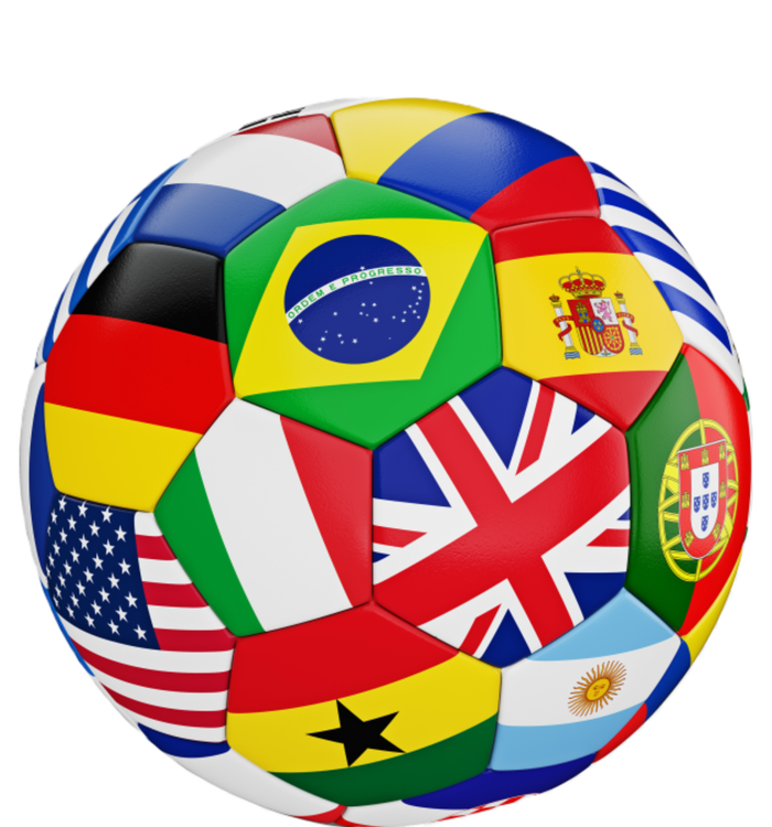 Cool Soccer Ball With World Flags T-Shirt