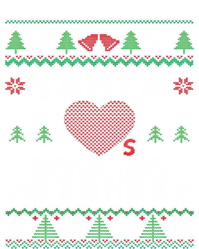 Santa Loves Bowling Grandpas Funny Ugly Christmas Gift Button