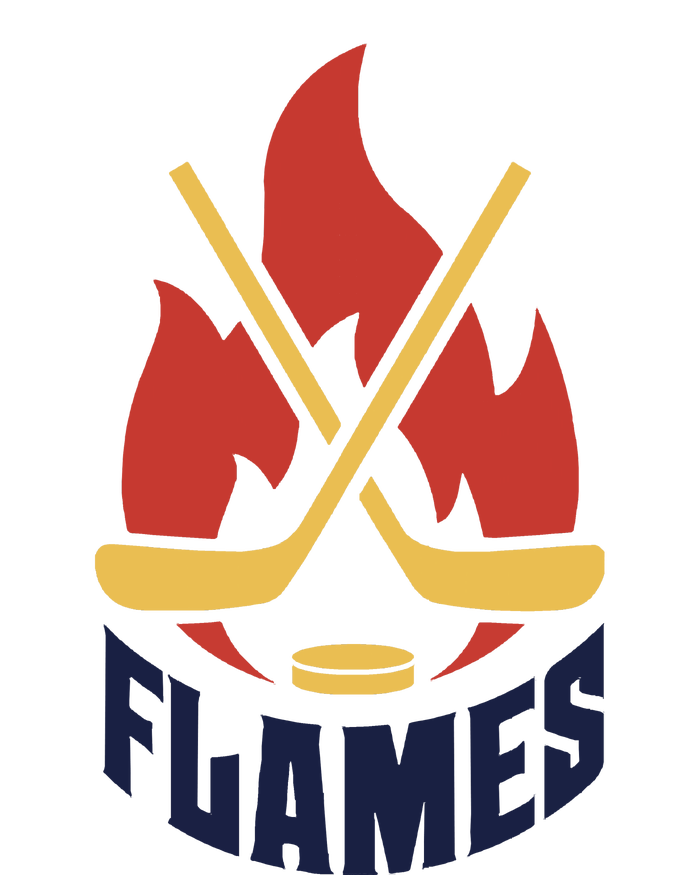 Flames Hockey Front And Back V03 Kids Hoodie