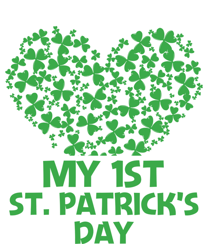 My First St Patricks Day Heart Shamrock Funny Gift Kids Long Sleeve Shirt