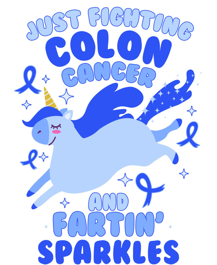 Funny Unicorn Fighting Colon Cancer And Farting Sparkles T-Shirt