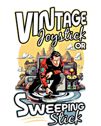 Vintage Joystick Or Sweeping Stick Gamer Funny Curling Gift Tall Long Sleeve T-Shirt