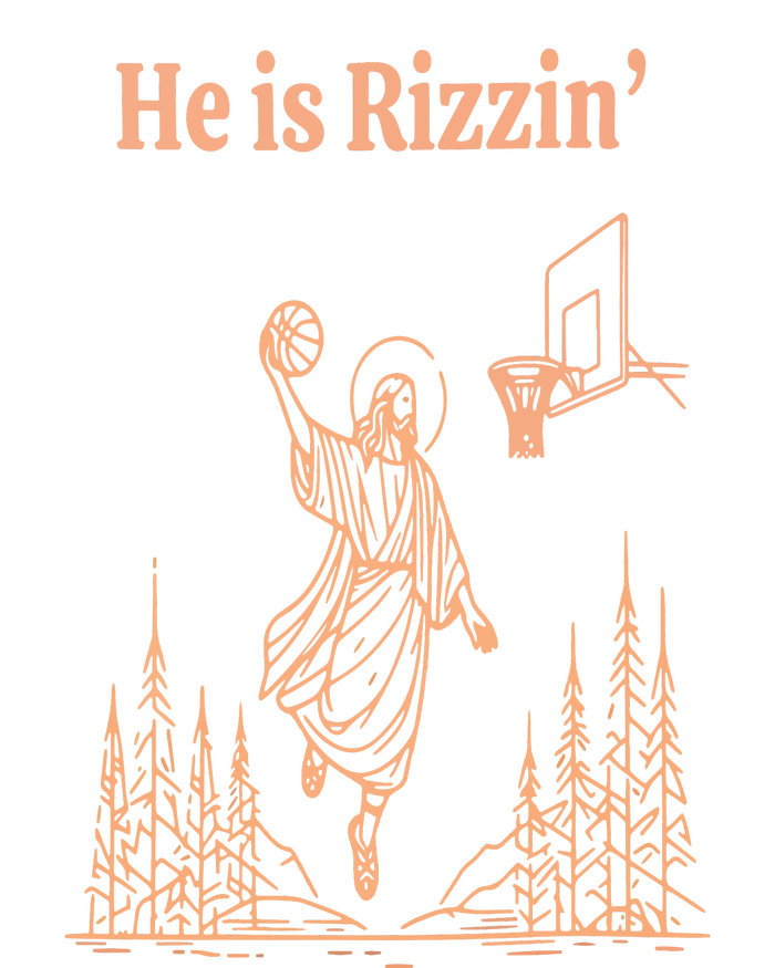 He Is Risen Funny Easter Of Jesus Playing Basketball Kids Long Sleeve Shirt