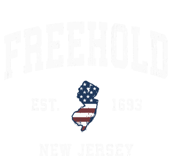 Freehold New Jersey Nj Vintage American Flag Sports Design T-Shirt