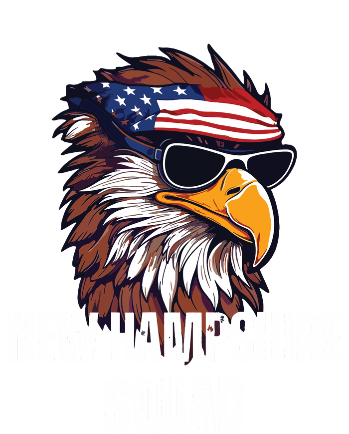 New Hampshire Squad Retro Bald Eagle American Flag Bandana T-Shirt