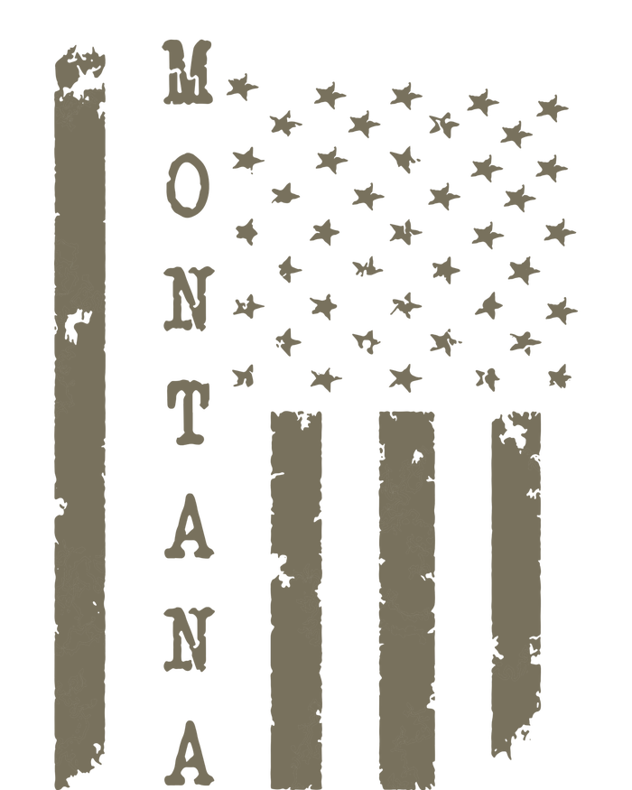 State Of Montana Vintage American Flag Dry Zone Grid Polo