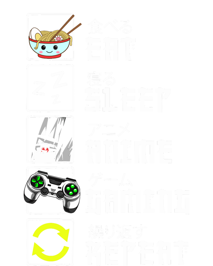 Eat Sleep Anime Gaming Repeat Kawaii Otaku Anime Manga Sustainable Bucket Hat