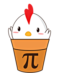 Chicken Pot Pi Funny Pie Day Cartoon Chicken Pot Pi Cute Gift Button