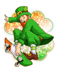 Happy St Patricks Day Skateboarding Leprechaun Sweatshirt