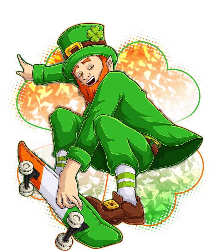 Happy St Patricks Day Skateboarding Leprechaun Sweatshirt