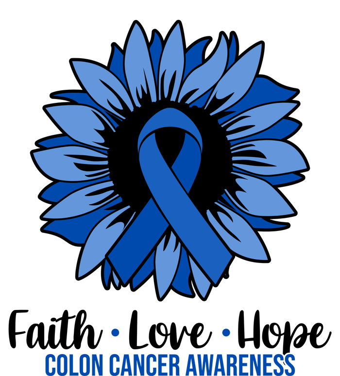 Faith Love And Hope Colon Cancer Awareness Sunflower Women's T-Shirt