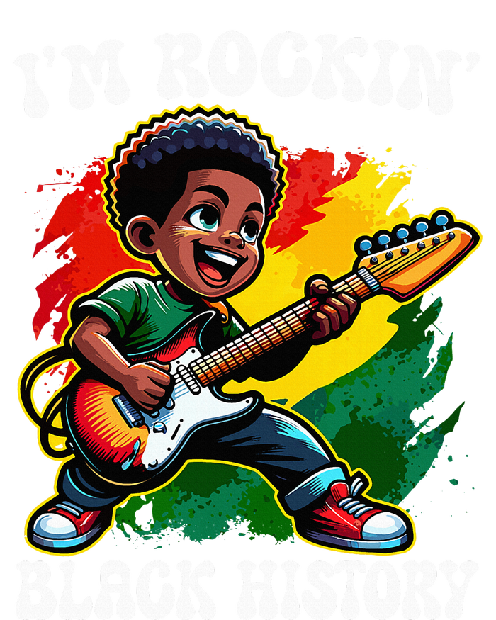 Black Afro Boy I'm Rockin' Black History Month Guitarist T-Shirt