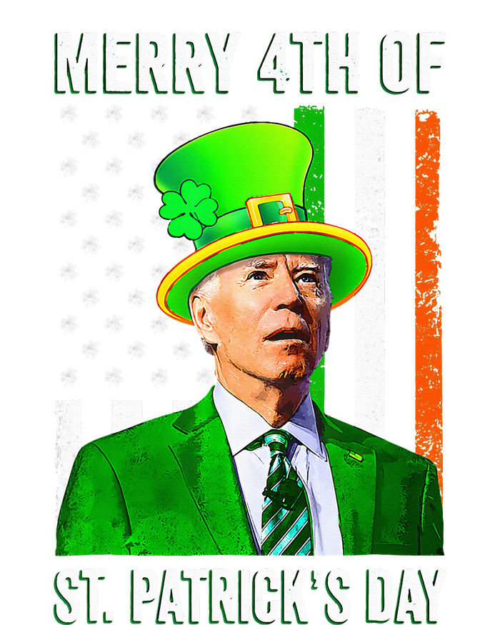 Merry 4th Of St Patrick's Day Joe Biden Leprechaun Hat Tie-Dye Long Sleeve Shirt