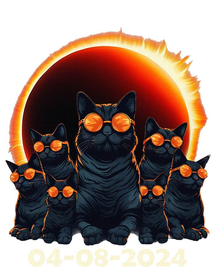 2024 Total Solar Eclipse Cat Matching Family or Friends Women's T-Shirt