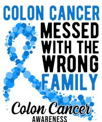 Colon Cancer Messed With Wrong Family Colon Cancer Awareness Bella+Canvas Jersey Crop Tee