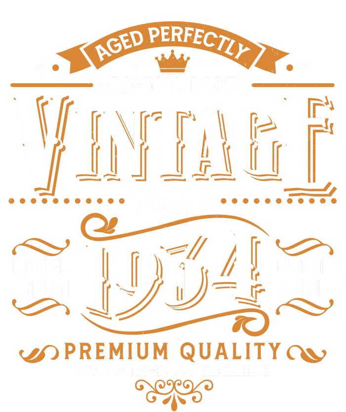 Vintage Made In 1934 90th Birthday Aged Perfectly Original Parts T-Shirt