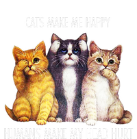 Cats Make Me Happy Humans Make My Head Hurt Cropped Pullover Crew