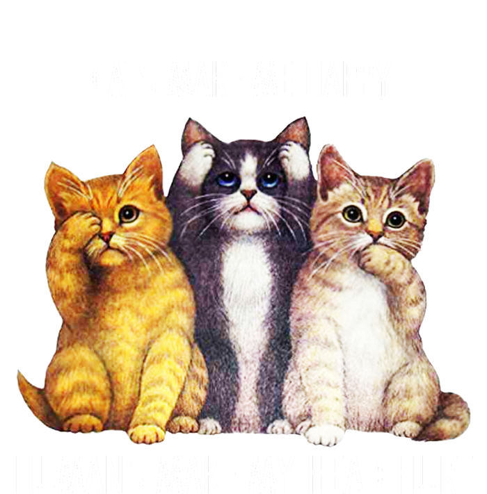 Cats Make Me Happy Humans Make My Head Hurt Cropped Pullover Crew