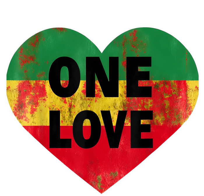 Reggae Heart One Love Rasta Reggae Music Rastafarian Jamaica V-Neck T-Shirt