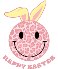 Happy Easter Cute Smile Face Pink Patterns High Crown Mesh Back Trucker Hat