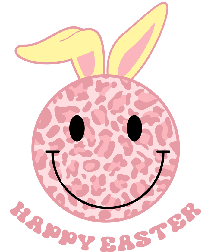 Happy Easter Cute Smile Face Pink Patterns High Crown Mesh Back Trucker Hat