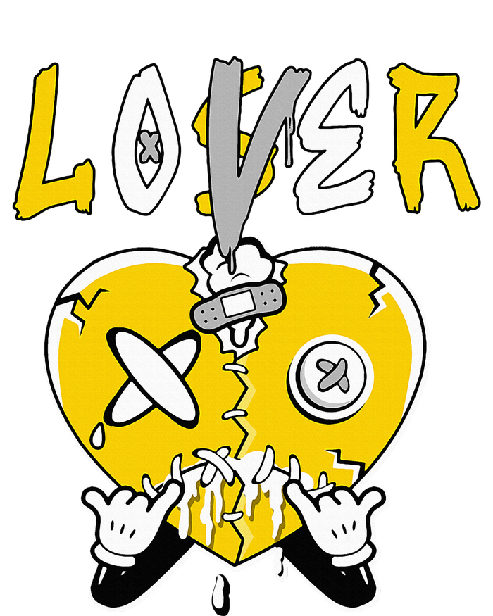 Loser Lover Drip Heart Yellow Short Acrylic Beanie