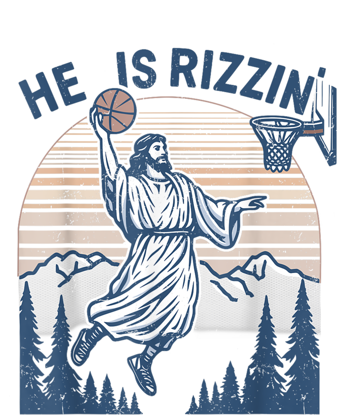 He Is Risen Rizzin Easter Jesus Christian Faith Basketball Tall Hoodie