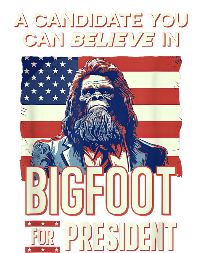 Bigfoot For President Believe Vote Elect Sasquatch Candidate Stripe Pom Pom Beanie