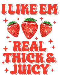 I Like Em Real Thick And Juicy Funny Strawberry Festival Sustainable Knit Beanie