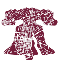 Philadelphia Street Map Liberty Bell Vintage Maroon P.Hilly Women's T-Shirt