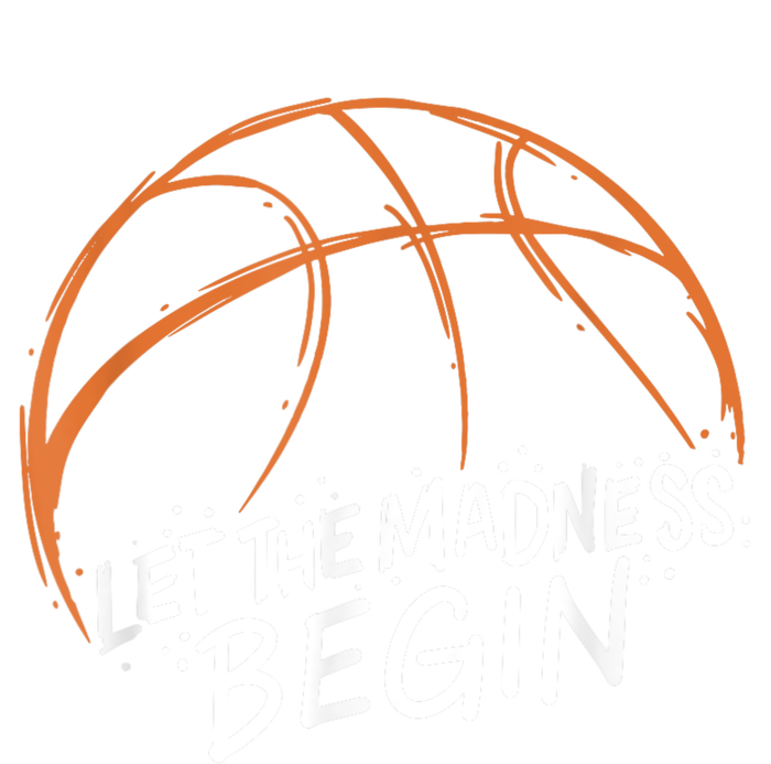 Let The Madness Begin I Funny Basketball Season Striped Beanie with Solid Band