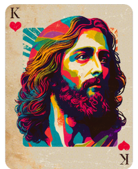 Retro Vintage Jesus Is King Of Kings Playing Card Mousepad