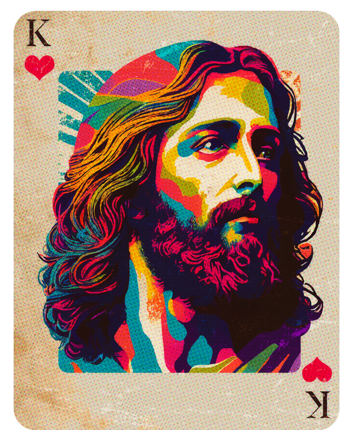 Retro Vintage Jesus Is King Of Kings Playing Card Mousepad