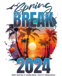 Spring Break 2024 Retro Beach Scene Matching T-Shirt