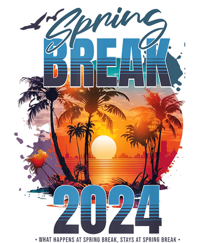 Spring Break 2024 Retro Beach Scene Matching T-Shirt