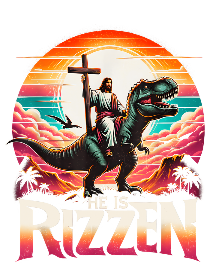 He Is Rizzen Jesus Has Rizzen Retro Christian Dinosaur Metallic Star Ornament