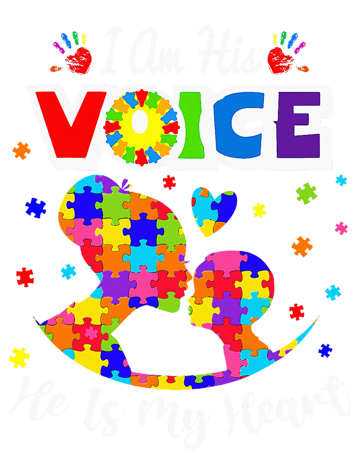 Autism Mom IM His Voice He Is My Heart Autism Awareness Women's Perfect Tri Rocker Tank