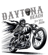 Daytona Beach Skeleton Rider Motorcycle Bike Week Cropped Pullover Crew