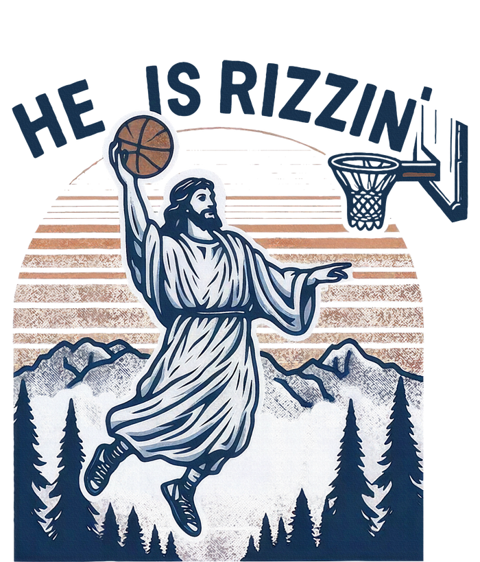 He Is Rizzin Basketball Jesus Yupoong Adult 5-Panel Trucker Hat