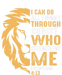 I Can Do All Things Through Christ Lion Faith Striped Beanie with Solid Band