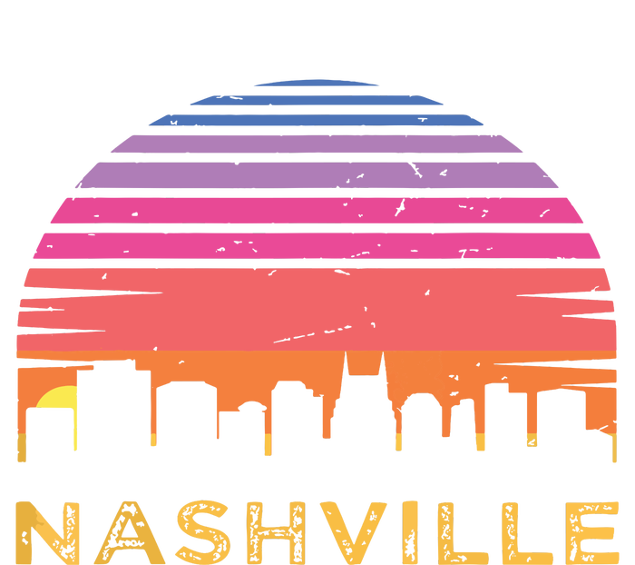 Retro Sunset Nashville Tennessee Vintage Skyline Souvenir Premium T-Shirt