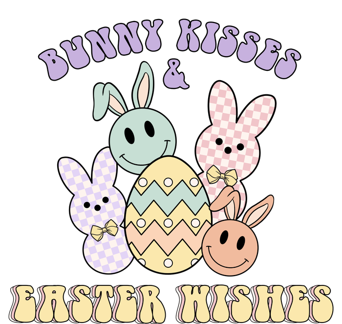 Bunny Kisses Easter Wishes Retro Easter Day T-Shirt