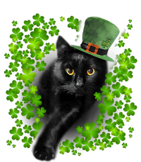 St Patrick Day Black Cat 3 Leaf Clover Kitten Lover Irish Ladies Essential Flowy Tank