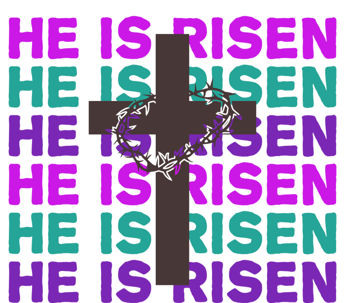 He Is Risen Retro Cross Easter Garment-Dyed Sweatshirt