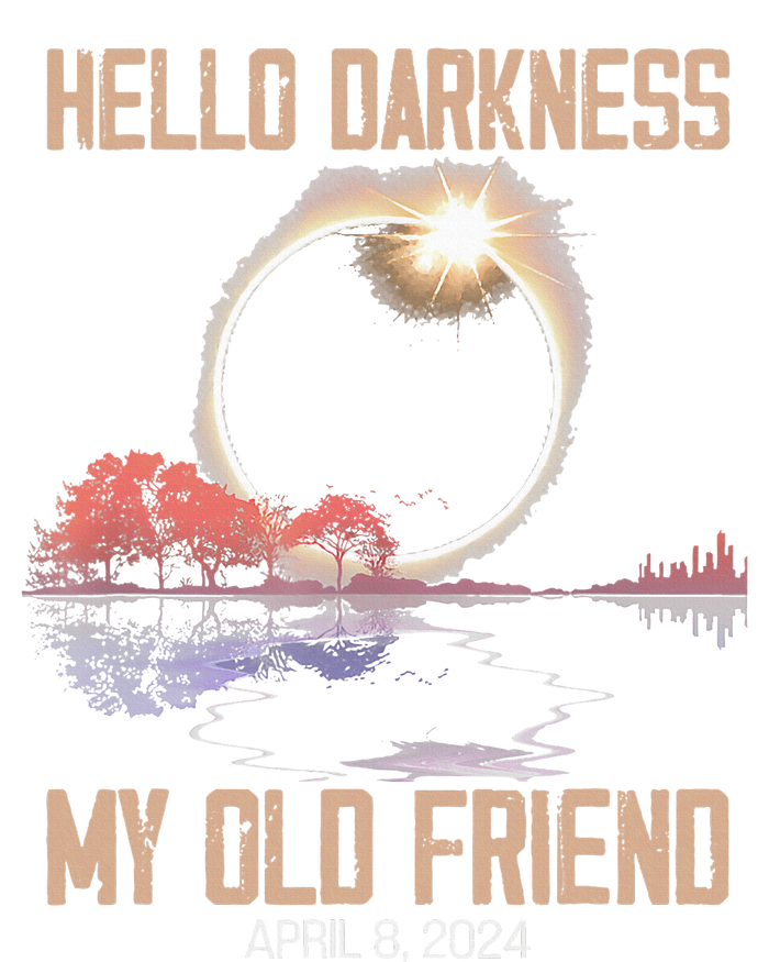 Hello Darkness My Old Friend Solar Eclipse April 08 2024 V-Neck T-Shirt