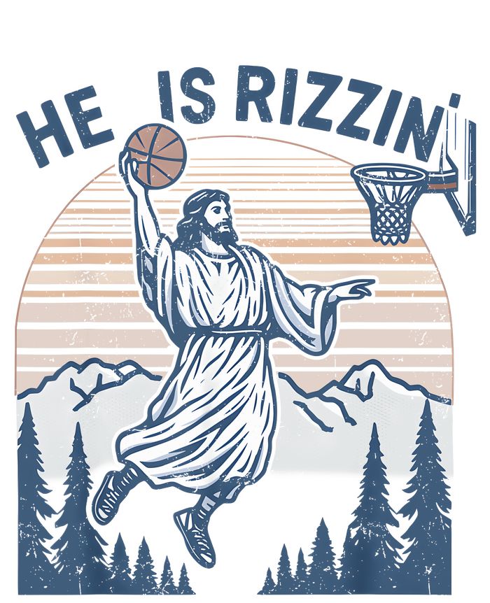 He Is Risen Rizzin Easter Jesus Christian Faith Basketball Baby Bodysuit