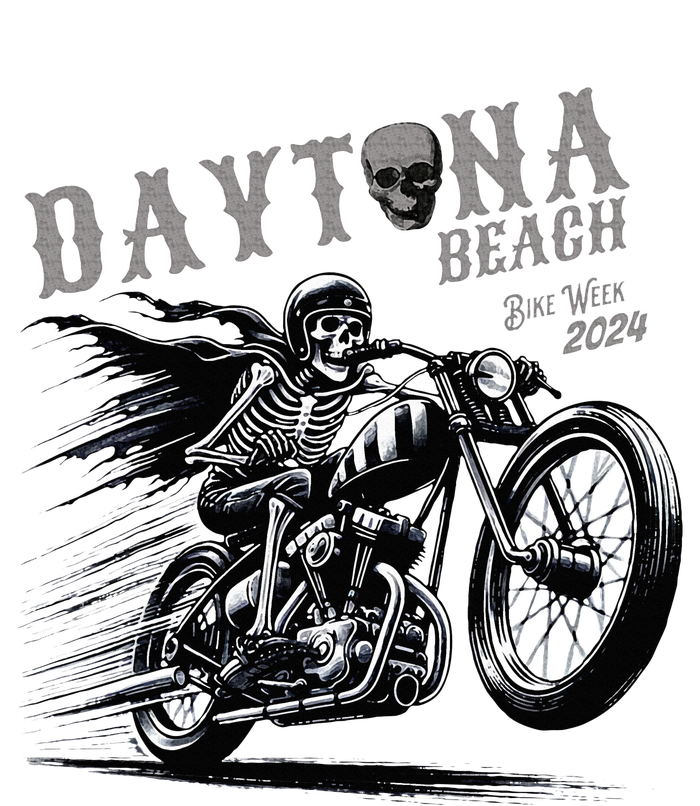 Daytona Beach Skeleton Rider Motorcycle Bike Week Tie Dye Hoodie