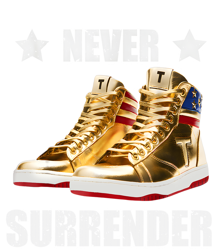 Trump Never Surrender Gold Sneakers Pro Trump 2024 T-Shirt