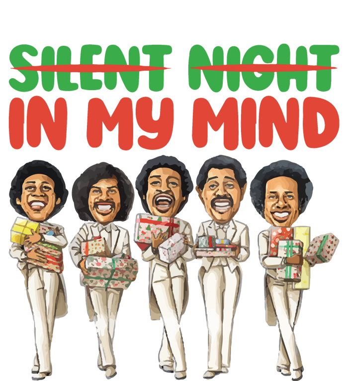 Silent Night In My Mind Black African American Christmas T-Shirt